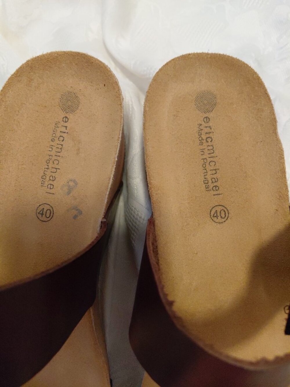 Eric Michael Liat Platform Cork Wedge Leather Strap Sandal Brown US 9 EU 40 - Picture 7 of 10
